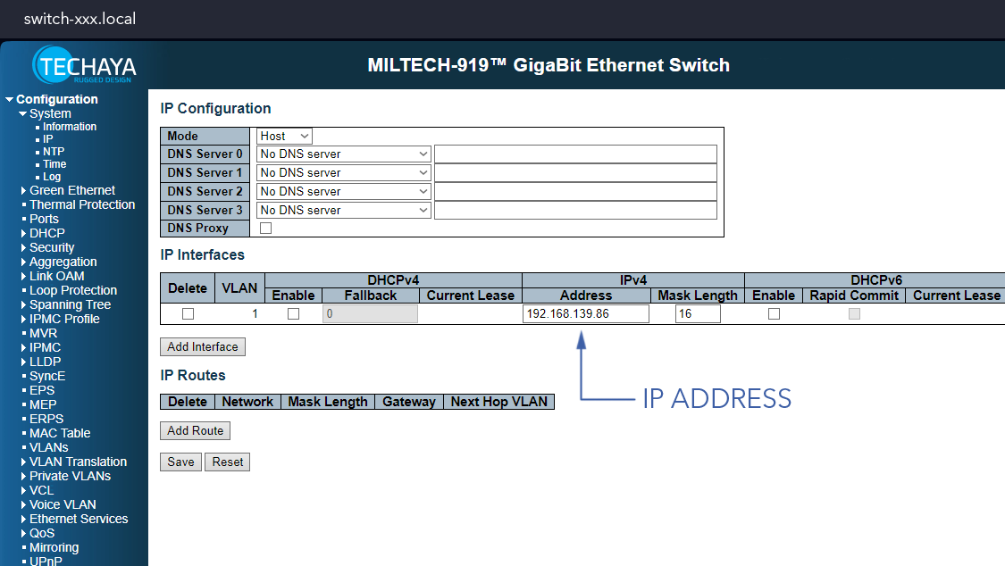 Switch IP Address